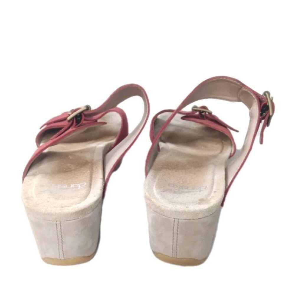 Dansko Selma Platform Wedge Sandals Women's Size 9.5/10 EU 40 Red Leather - Picture 6 of 10